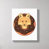 Fox mit Donut Leinwanddruck (Vorderseite)
