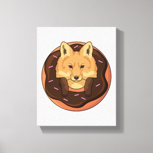 Fox mit Donut Leinwanddruck (Vorderseite)