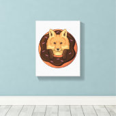 Fox mit Donut Leinwanddruck (Insitu (Holzboden))