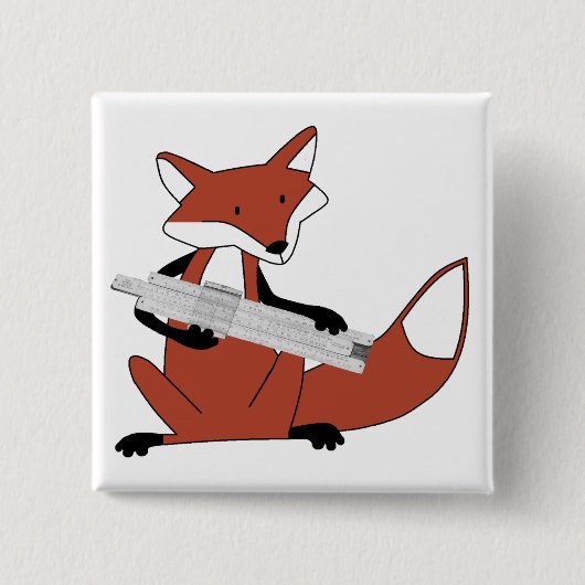 Fox mit einem Rechenschiebern Button (Vorderseite)