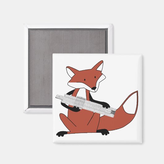 Fox mit einer Slide-Regel Magnet (Vorderseite/Rückseite)