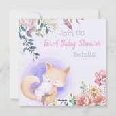 Fox mit einer sonnigen Kinderdusche und Einladung (Rückseite)