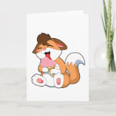 Fox mit Erdbeereis Karte (Vorderseite)