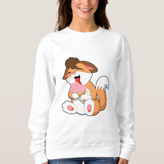 Fox mit Erdbeereis Sweatshirt (Vorderseite)