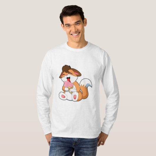 Fox mit Erdbeereis T-Shirt (Vorne ganz)