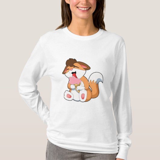 Fox mit Erdbeereis T-Shirt (Vorderseite)