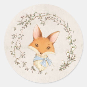 Fox mit floralfarbenem Umschlag Aufkleber