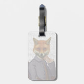 Fox mit Flute 2 Gepäckanhänger (Rückseite vertikal)