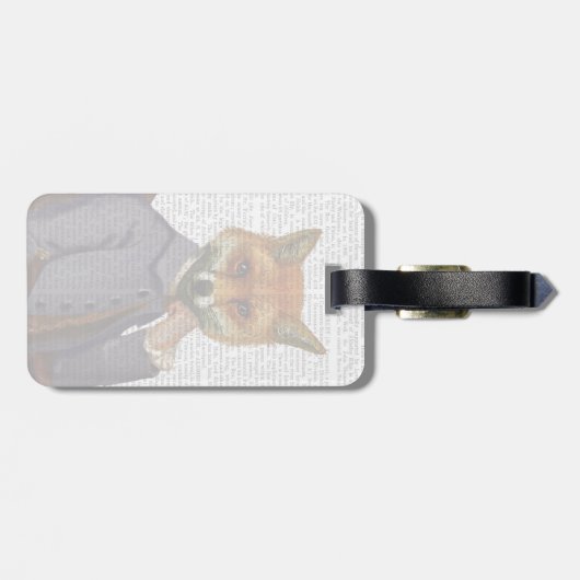 Fox mit Flute 2 Gepäckanhänger (Rückseite horizontal)