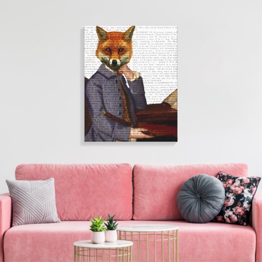 Fox mit Flute Leinwanddruck (Insitu (Wohnzimmer))