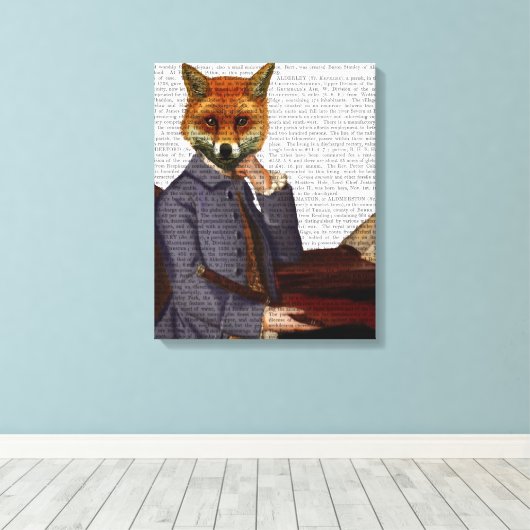 Fox mit Flute Leinwanddruck (Insitu (Holzboden))