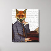 Fox mit Flute Leinwanddruck (Vorderseite)