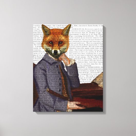 Fox mit Flute Leinwanddruck (Vorderseite)
