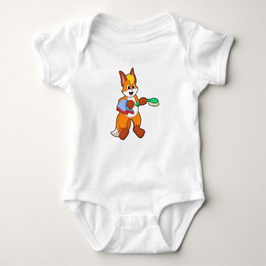 Fox mit Handtuch und Brush Baby Strampler (Vorderseite)