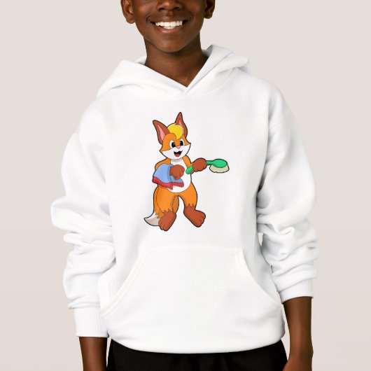Fox mit Handtuch und Brush Hoodie (Vorderseite)