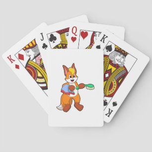Fox mit Handtuch und Brush Spielkarten