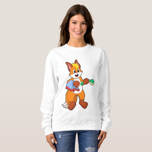 Fox mit Handtuch und Brush Sweatshirt (Vorne ganz)