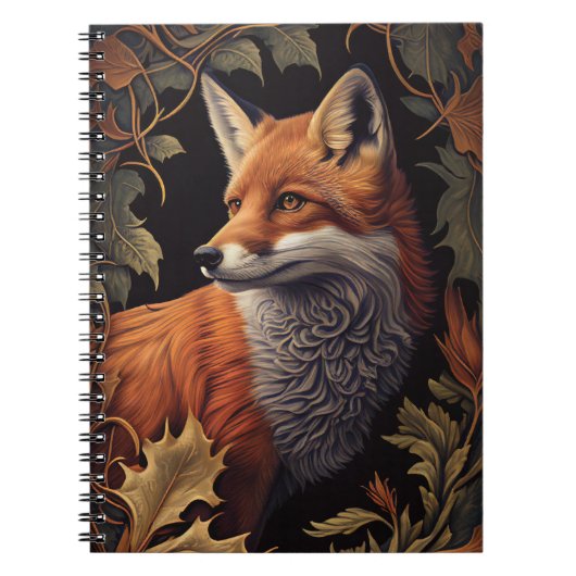 Fox mit Herbstleaves | Elegante Tierart Notizblock (Vorderseite)