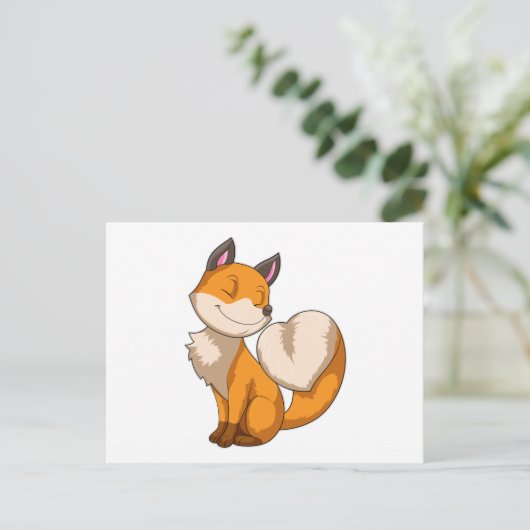 Fox mit Herz Postkarte (Stehend Vorderseite)