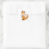 Fox mit Herz Quadratischer Aufkleber (Tasche)