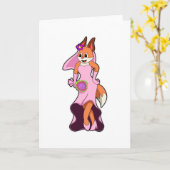 Fox mit Hochzeitskleid & Blume Karte (Gelbe Blume)