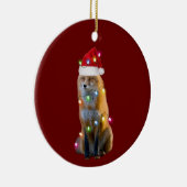 Fox mit Hut-Leuchten Weihnachten Keramik Ornament (Rechts)