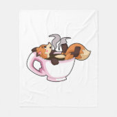 Fox mit Kaffee-Cup Fleecedecke (Vorderseite)