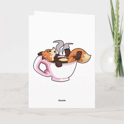 Fox mit Kaffee-Cup Karte (Rückseite)