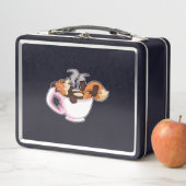 Fox mit Kaffee-Cup Metall Brotdose (Beispiel)