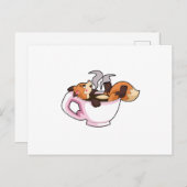 Fox mit Kaffee-Cup Postkarte (Vorne/Hinten)