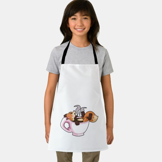 Fox mit Kaffee-Cup Schürze (Insitu)