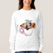 Fox mit Kaffee-Cup Sweatshirt (Vorderseite)
