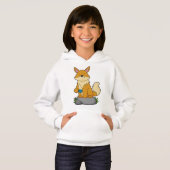 Fox mit Kaffeetasse Hoodie (Vorne ganz)