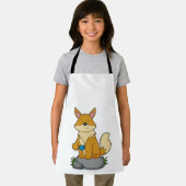 Fox mit Kaffeetasse Schürze (Insitu)