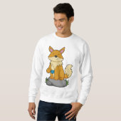 Fox mit Kaffeetasse Sweatshirt (Vorne ganz)