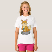 Fox mit Kaffeetasse T-Shirt (Vorne ganz)