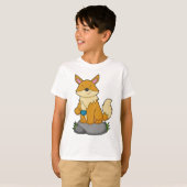 Fox mit Kaffeetasse T-Shirt (Vorne ganz)