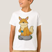 Fox mit Kaffeetasse T-Shirt (Vorderseite)