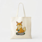Fox mit Kaffeetasse Tragetasche (Vorne)