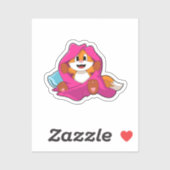 Fox mit Kissen und Decken Aufkleber (Blatt)