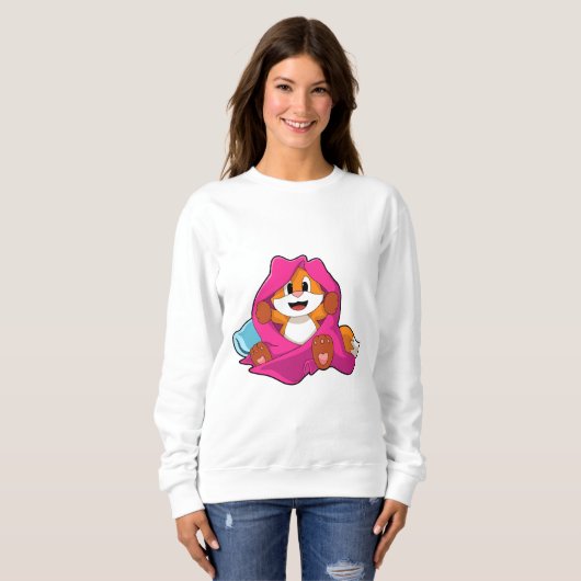 Fox mit Kissen und Decken Sweatshirt (Vorne ganz)