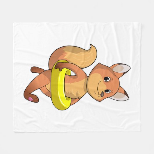 Fox mit Lifebuoy Fleecedecke (Vorderseite (Horizontal))