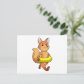 Fox mit Lifebuoy Postkarte (Stehend Vorderseite)