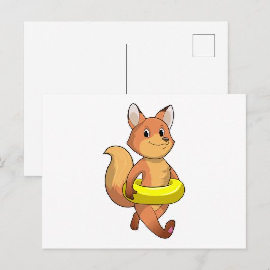 Fox mit Lifebuoy Postkarte (Vorne/Hinten)