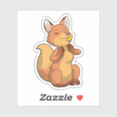 Fox mit Lollipop Aufkleber (Blatt)