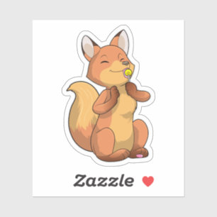 Fox mit Lollipop Aufkleber