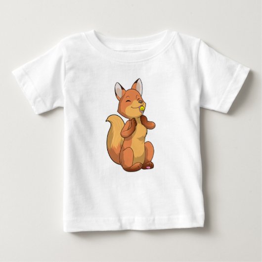 Fox mit Lollipop Baby T-shirt (Vorderseite)