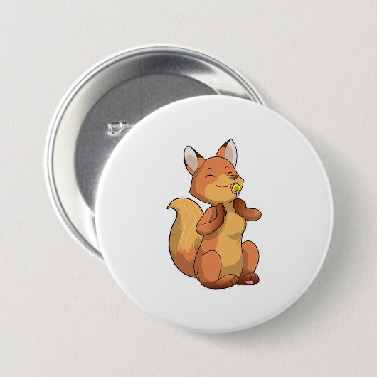 Fox mit Lollipop Button (Vorne & Hinten)