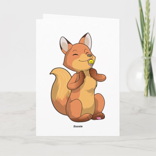Fox mit Lollipop Karte (Rückseite)