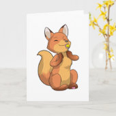 Fox mit Lollipop Karte (Gelbe Blume)